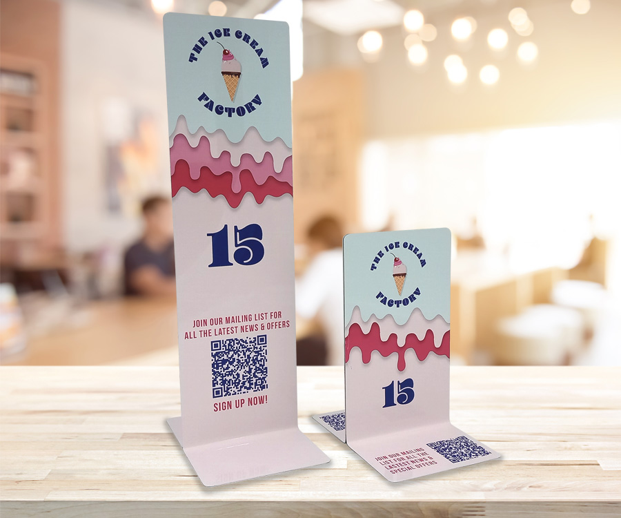 Branded Full Colour Tall and Short Table Numbers