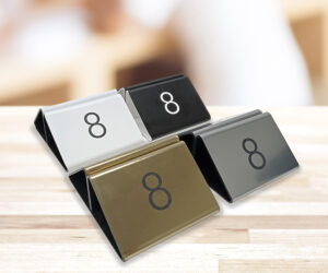 Laser engraved numbered menu holders