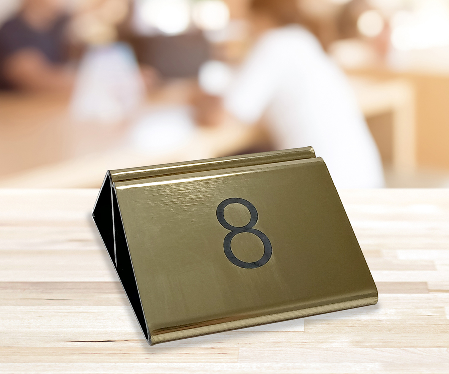 Laser engraved numbered menu holders
