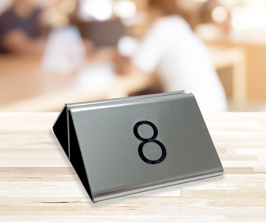 Laser engraved numbered menu holders