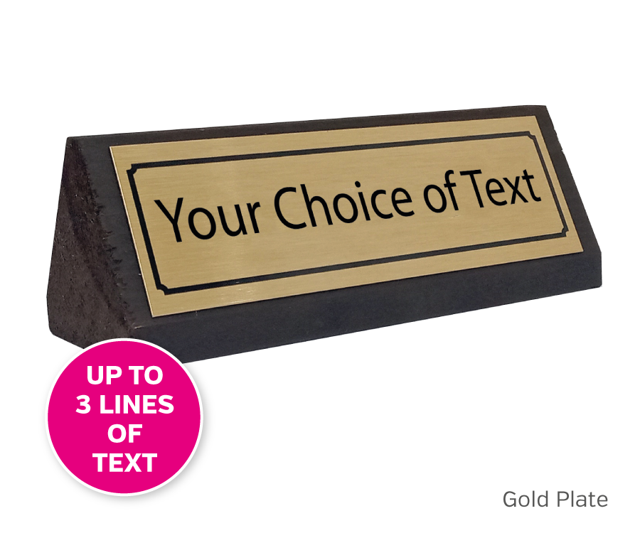 Brushed Gold Personalised Rustic Wood Table Notices