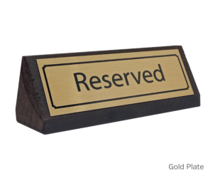 Brushed Gold Rustic Wood Table Reserved Notices