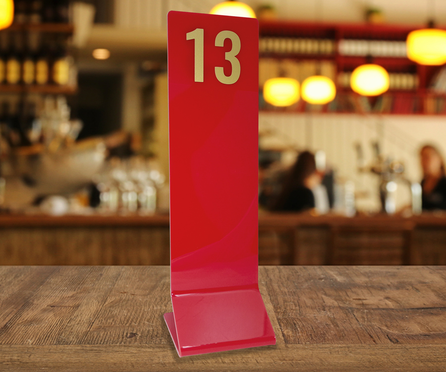 Red Stackable Acrylic Tall Table Numbers