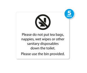 Bathroom Disposal Hygiene Notice - Pack of 5
