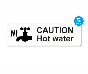 Caution Hot Water Notice - Pack of 5