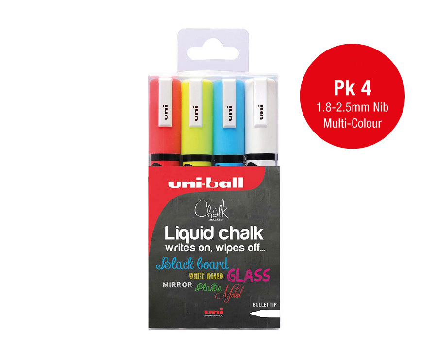 Bullet Tip Liquid Chalk Pens - White & Multi-Coloured - Image 3