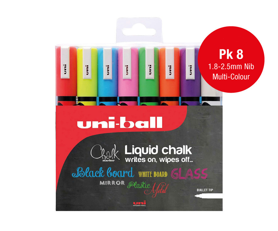 Bullet Tip Liquid Chalk Pens - White & Multi-Coloured - Image 4
