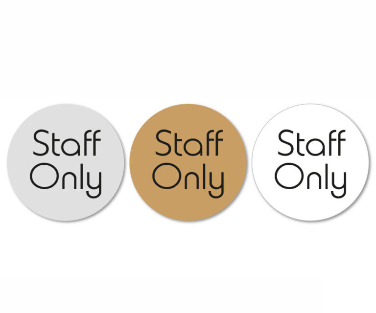 staff only 75mm door disc