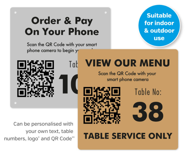 Rnvc Code Table QR Code Table Number 100x100mm
