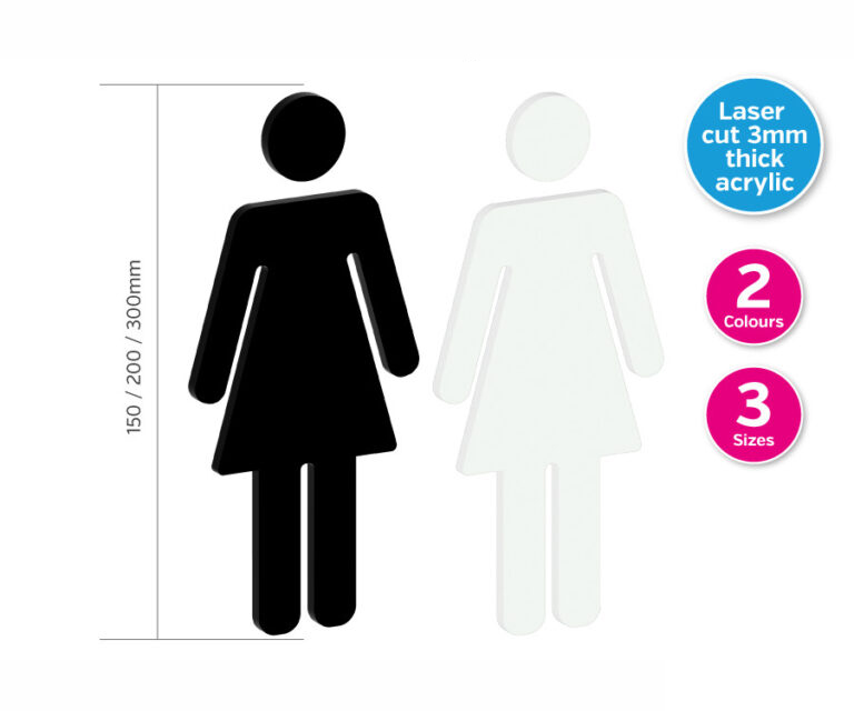 ladies perspex door symbol