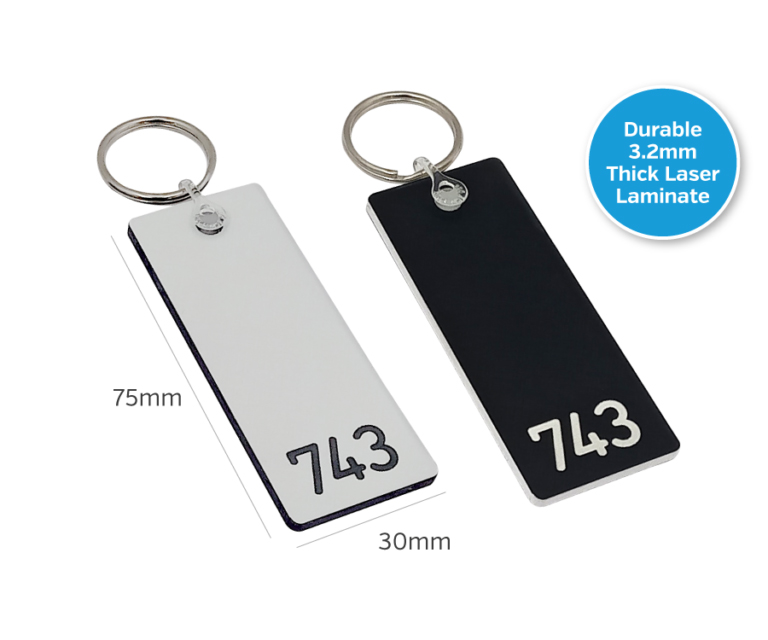 Number Only Engraved Key Fobs - 75x30mm
