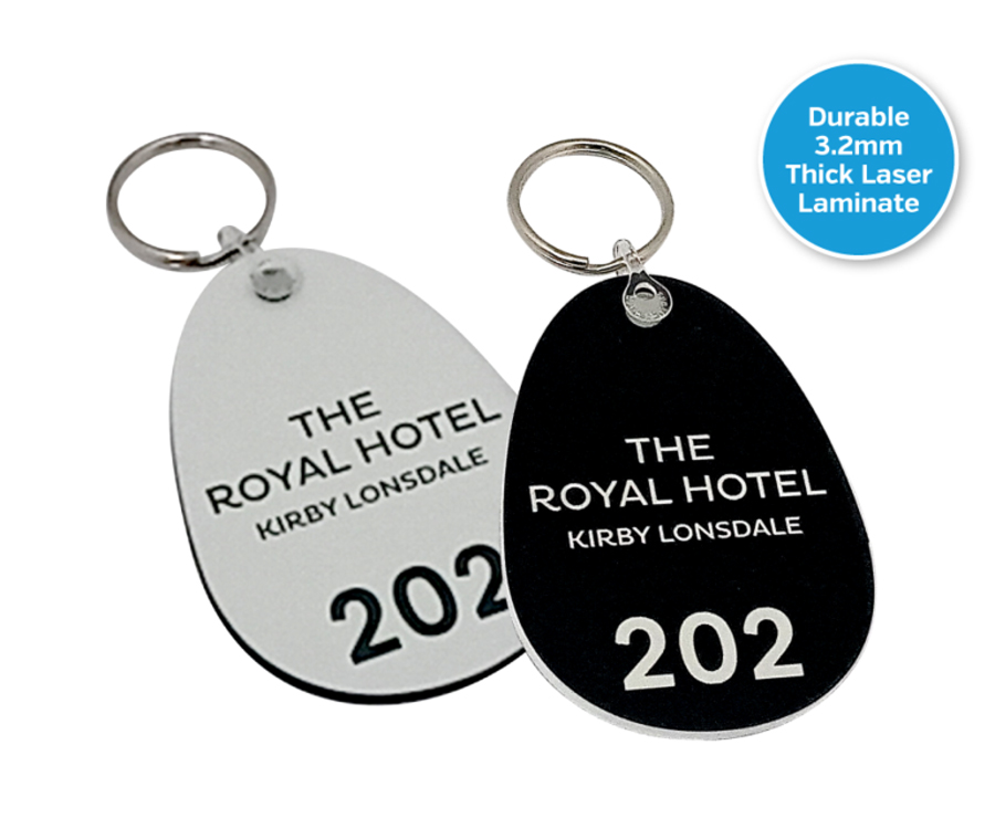 Hotel & Guest House Engraved Key Fobs - Balloon Shape - 70x50mm