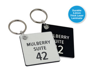 Number & Text Engraved Key Fobs - 45x45mm