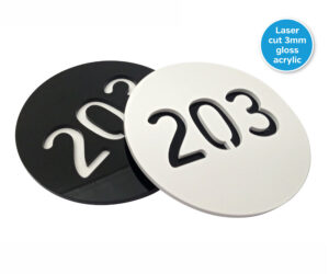 Atlas 3D Effect Door Numbers. 120mm diameter