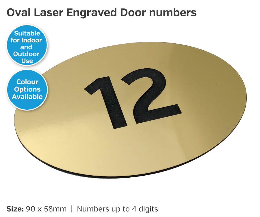 oval engraved door numbers
