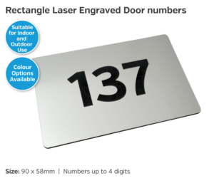 en032 rectangle engraved door numbers