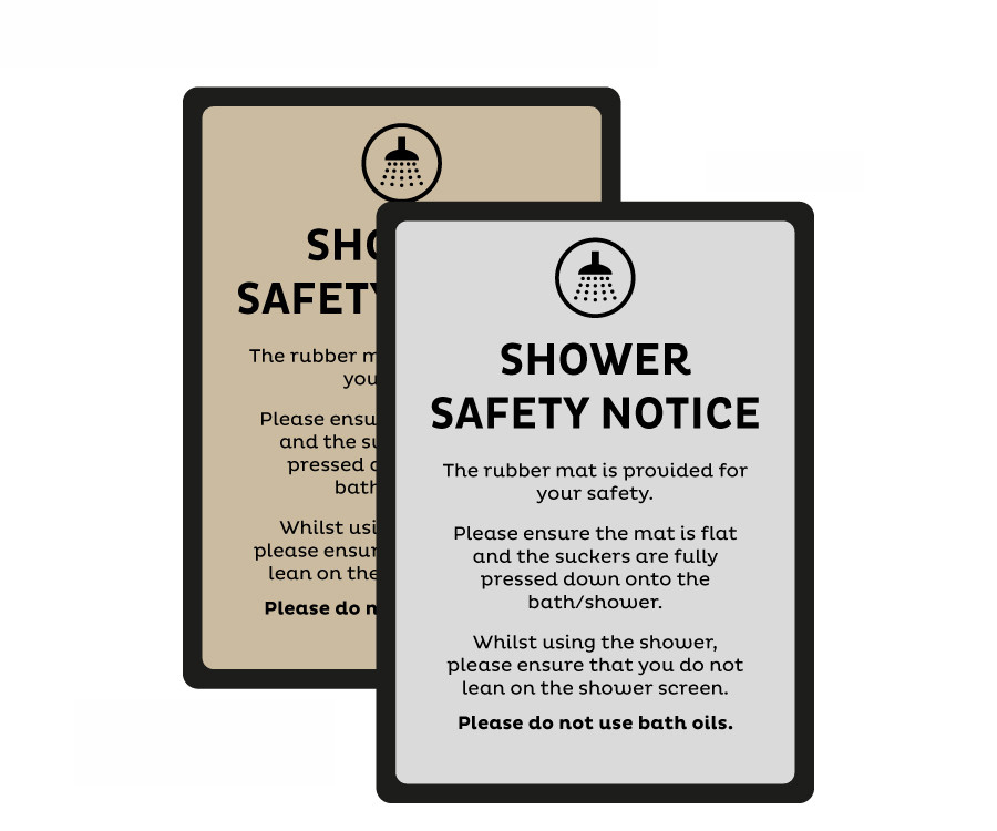 shower safety notices