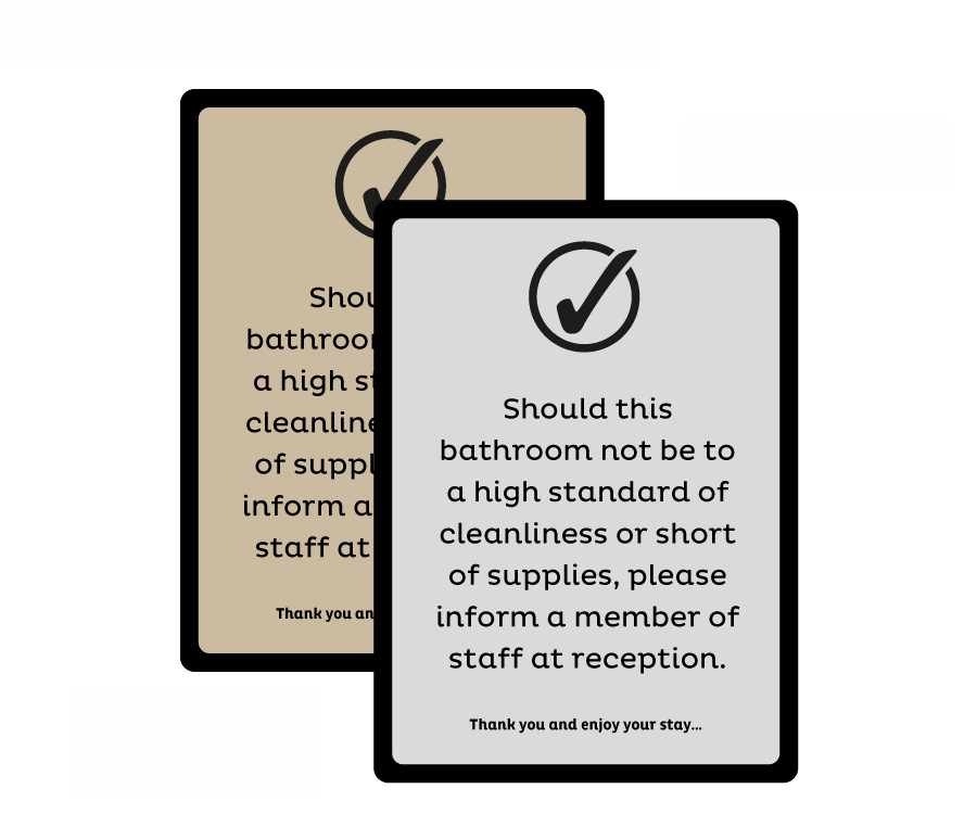 bathroom cleanliness notices