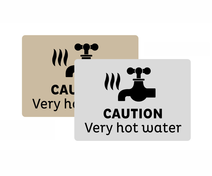 caution very hot water notice