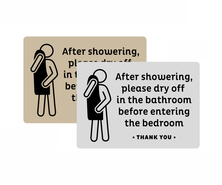 after showering notice