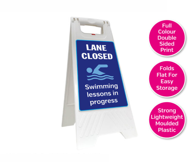 lane closed floor stand safety notice