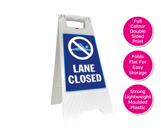 lane closed floor stand safety notice