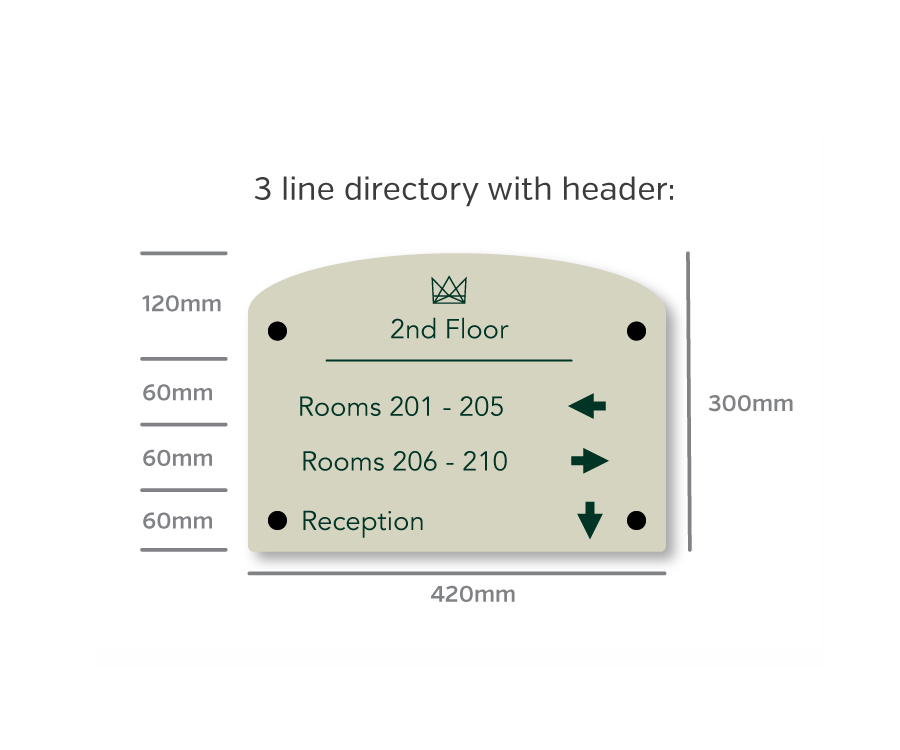 curved top acrylic floor directory