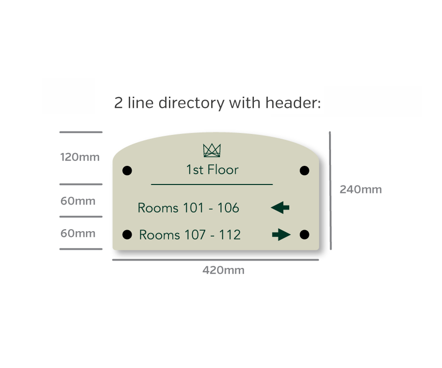 curved top acrylic floor directory
