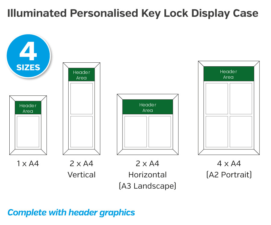 illuminated personalised key lock display case