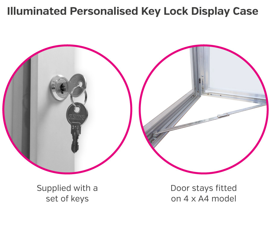 illuminated personalised key lock display case