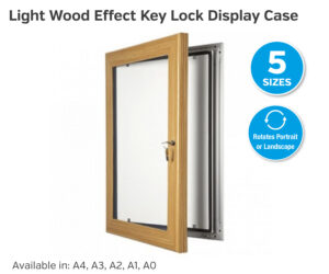 light wood key lock display case
