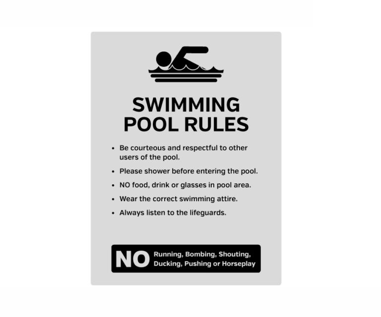Swimming Pool Rules Notice