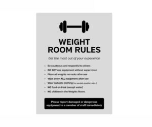 Weight Room Rules Notice