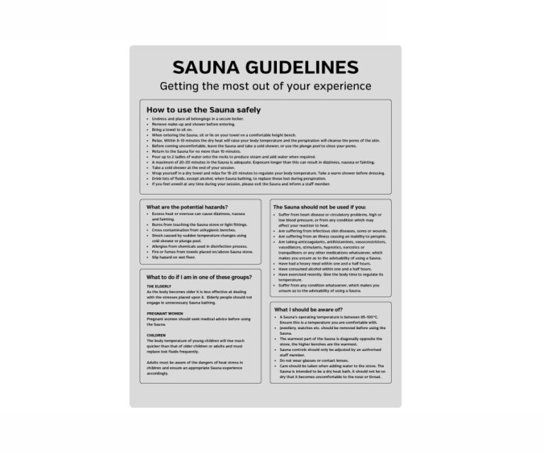 Sauna Guidelines Notice