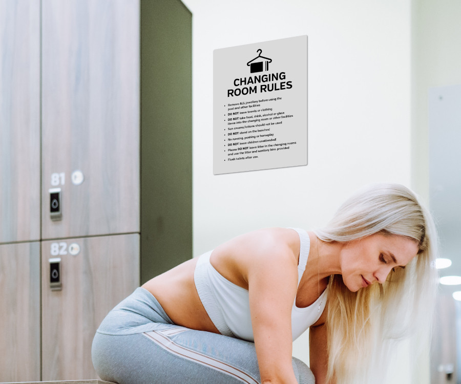 lp008 changing room rules notice