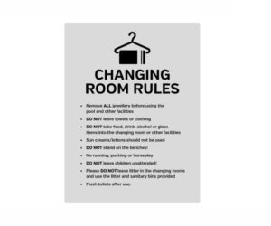 Changing Room Rules Notice