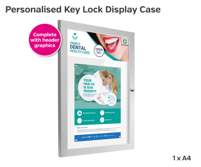 Lockable Sign Case Wall Mounted Lockable Poster/Menu Display Case with Header