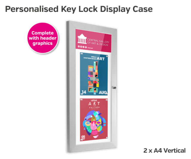 Interlock Display Box Wall Mounted Lockable Poster/Menu Display Case with Header