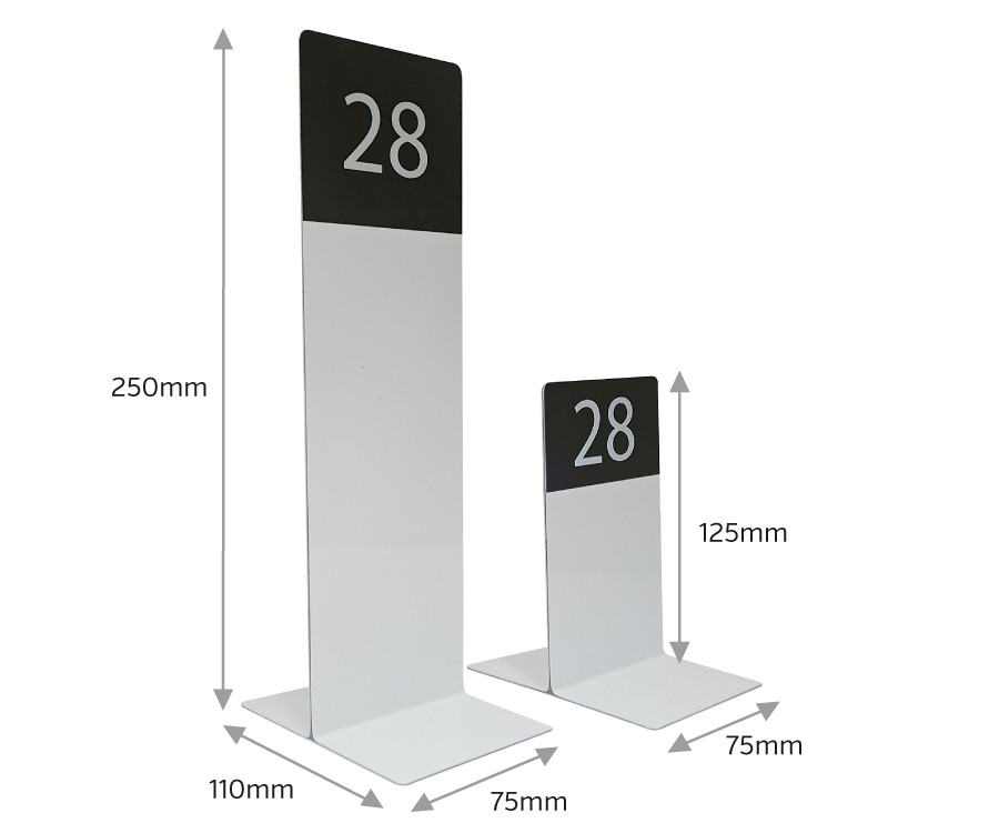 slimline tall table numbers