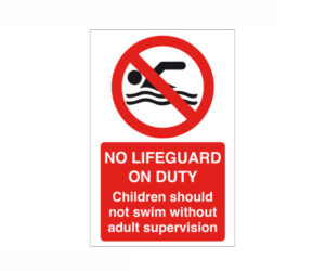 Warning No Lifeguard on Duty Notice