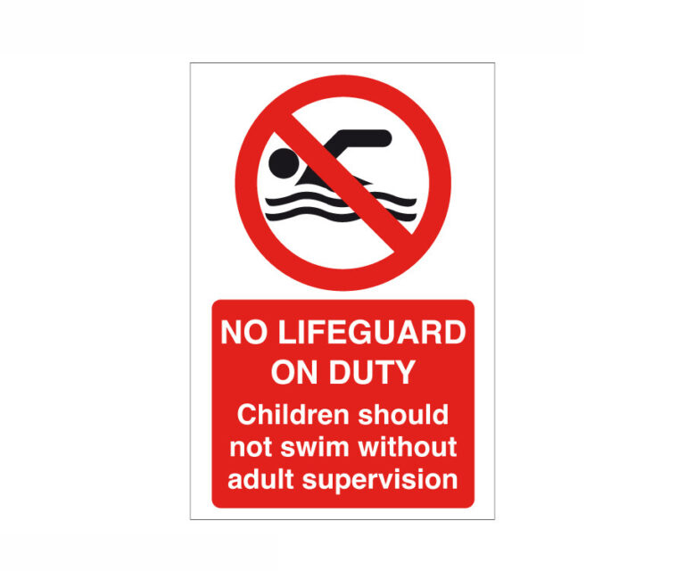 Warning No Lifeguard on Duty Notice
