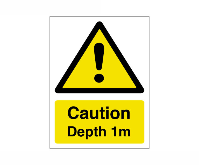 Caution Depth 1 Metre Notice