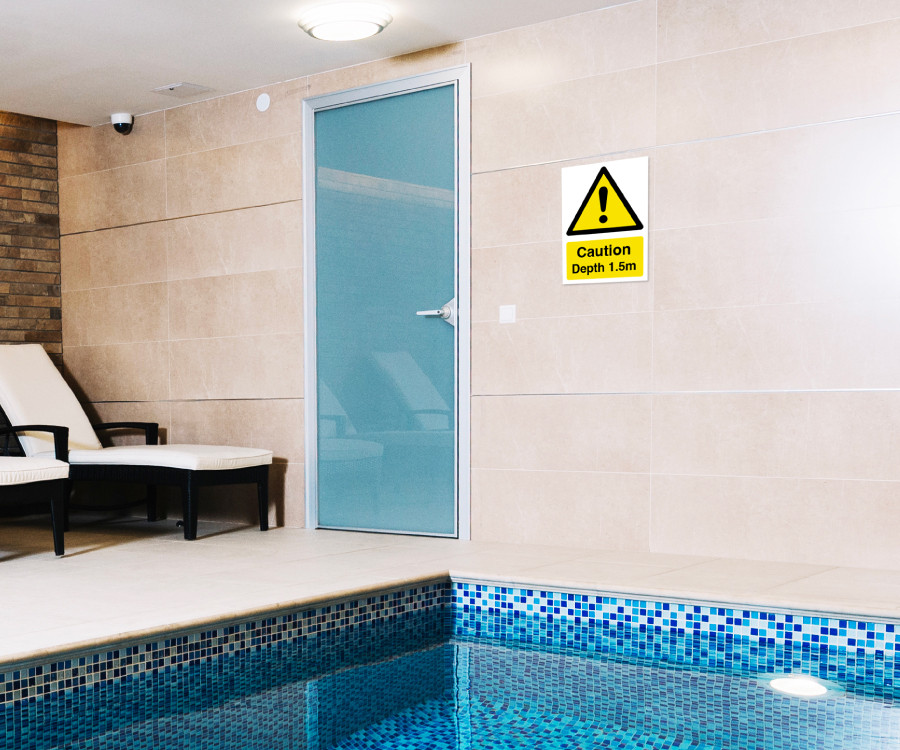 sps011 caution depth 1.5m notice