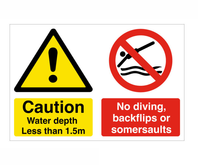 No Diving / Pool Depth Notice