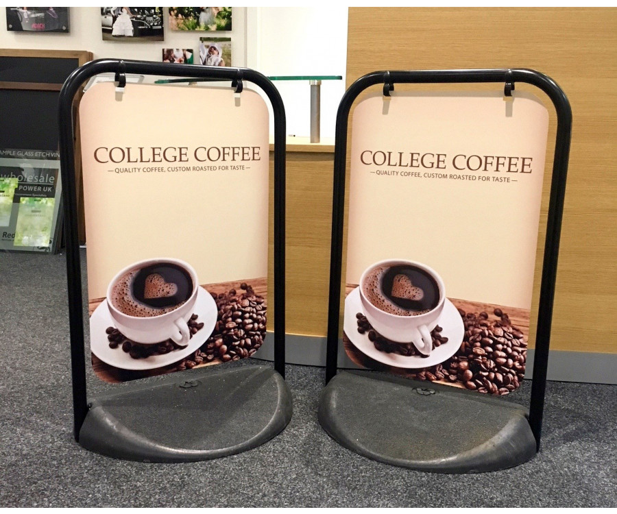 swing signs branded college coffee