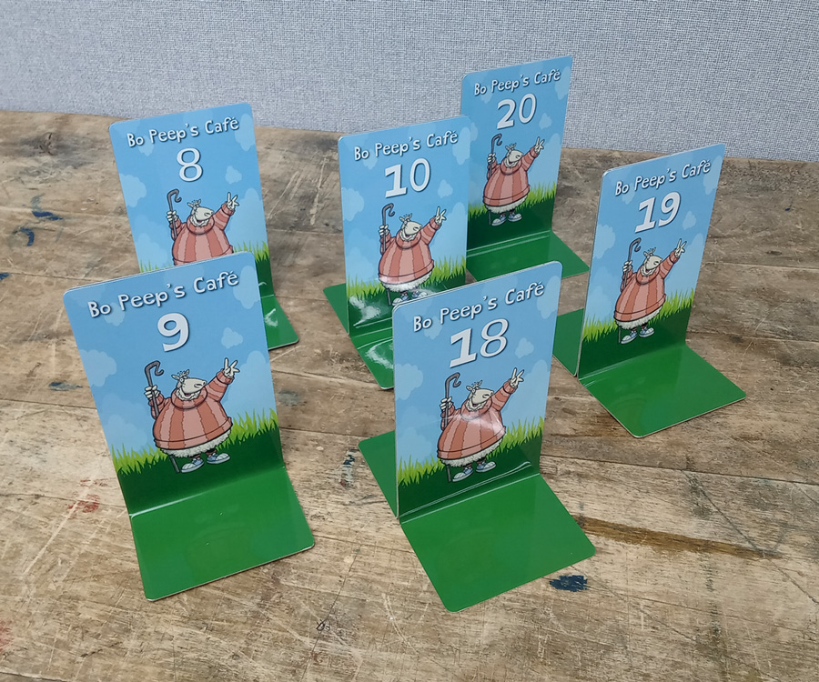 Bo Peeps Full Colour Branded Short Table Numbers