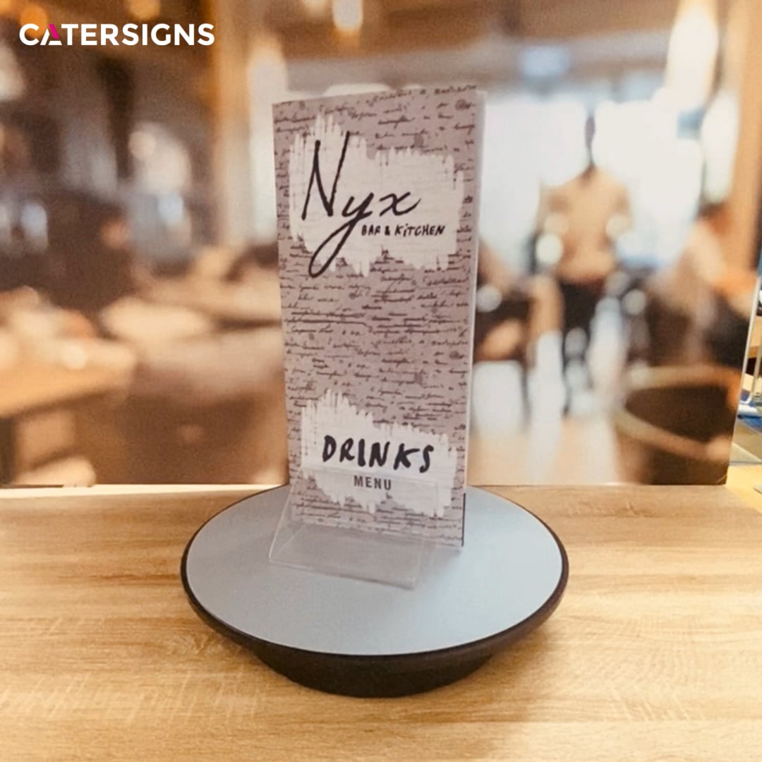 Clear Acrylic Menu Holders - "Q Clips"