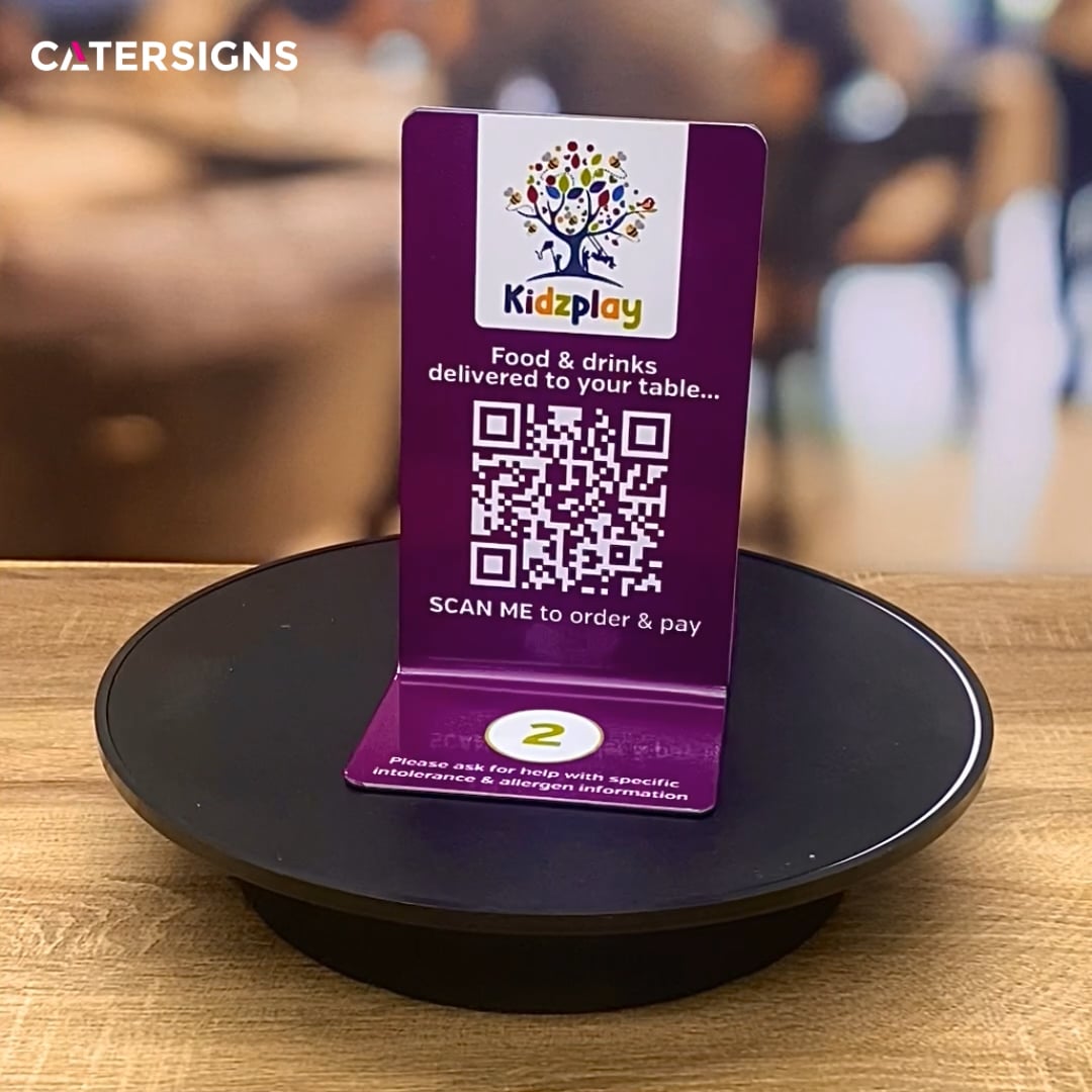 Full Colour Branded Free Standing Metal Table Numbers