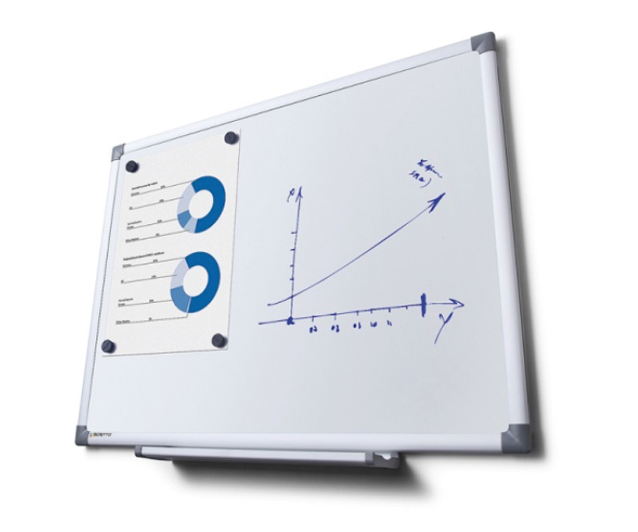 Magnetic Dry Wipe Whiteboard with Pen Tray - 900x600mm