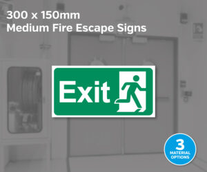 300 x 150mm Fire Escape Signs
